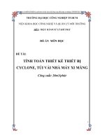 đề tài tính toán thiết kế thiết bị cyclone túi vải nhà máy xi măng công suất công suất 20 m3-phút
