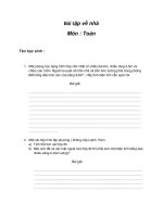 Bài tập về nhà - Môn Toán 5