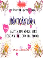 TÌM HAI SỐ KHI BIẾT TỔNG VÀ HIỆU CỦA HAI SỐ ĐÓ.