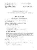 ĐỀ CƯƠNG CHI TIẾT   MÔN HỌC: PHÁP LUẬT CẠNH TRANH