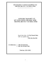 giáo dục đạo đức và kỹ năng sống cho học sinh trƣờng bổ túc văn hóa tỉnh