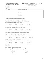 ĐỀ THI ĐỊNH KỲ LẦN IV NĂM 2012-2013