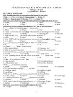 Đề Ôn Thi HKII - Môn Tiếng Anh