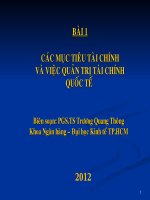 bài giảng môn tài chính quốc tế các mục tiêu tài chính và việc quản trị tài chính quốc tế