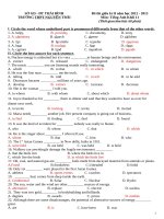 thi giữa kì 2 lớp 11