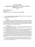 NGHỊ QUYẾT ĐẠI HỘI ĐOÀN TOÀN TỈNH LẦN THỨ XII  NHIỆM KỲ 2012 – 2017