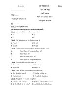 Đề thi môn Tin Học Lớp 3
