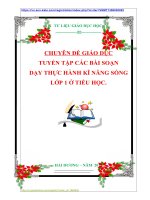 CHUYÊN ĐỀ GIÁO DỤC: TUYỂN TẬP CÁC BÀI SOẠN DẠY THỰC HÀNH KĨ NĂNG SỐNG LỚP 1 Ở TIỂU HỌC.