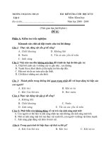 Đề thi môn khoa học cuuói kì 2 nam 2008-2009