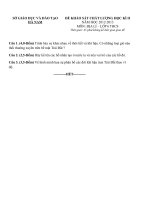 Đề khảo sát chất lượng học kỳ II môn địa