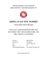NĂNG LỰC CẠNH TRANH HÀNG DỆT MAY XUẤT KHẨU VIỆT NAM GIAI ĐOẠN 2006  2011 THỰC TRẠNG VÀ GIẢI PHÁP