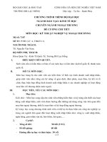 ĐỀ CƯƠNG CHI TIẾT MÔN HỌC: KỸ THUẬT NGHIỆP VỤ NGOẠI THƯƠNNG