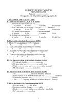 Đề thi tuyển sinh lớp 01 nh 13-14