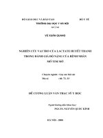 Nghiên cứu vai trò của lactate huyết thanh trong đánh giá độ nặng của bệnh nhân  mổ tim mở