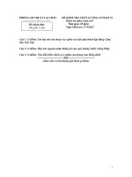 Đề KT Lịch Sử 9 Học Kỳ II - Đề chính thức