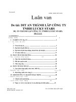 DIT AN THÀNH lâp CÔNG TY TNHH LUCKY STARS dụ án THÀNH lập CÔNG TY TNHH LUCKY STARS