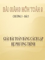 bài giảng đại số 9 chương 3 bài 5 giải bài toán bằng cách lập hệ phương trình