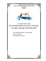 ĐỀ tài  bồi DƯỠNG NĂNG lực cảm THỤ văn học CHO học SINH GIỎI lớp 5