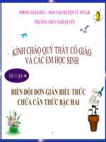 bài giảng đại số 9 chương 1 bài 6 biến đổi đơn giản biểu thức chứa căn bậc hai