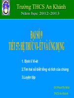 bài giảng đại số 9 chương 4 bài 6 hệ thức vi-ét và ứng dụng