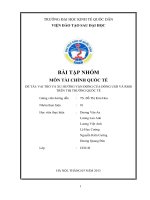 Tiểu luận MÔN TÀI CHÍNH QUỐC TẾ VAI TRÒ VÀ XU HƯỚNG VẬN ĐỘNG CỦA ĐỒNG USD VÀ RMB TRÊN THỊ TRƯỜNG QUỐC TẾ