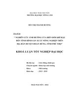 Nghiên cứu ảnh hưởng của biến đổi khí hậu đến tình hình sản xuất nông nghiệp trên địa bàn huyện đoan hùng, tỉnh phú thọ