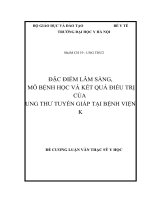 đặc điểm lâm sàng, mô bệnh học và kết quả điều trị của ung thư tuyến giáp tại bệnh viện k