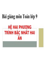 bài giảng đại số 9 chương 3 bài 2 hệ phương trình bậc nhất hai ẩn