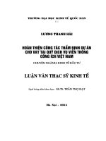 Luận văn thạc sỹ: Hoàn thiện công tác thẩm định dự án cho vay tại Quỹ Dịch vụ viễn thông công ích Việt Nam