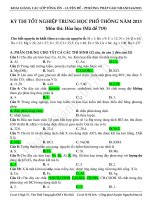 Đáp án đề tốt nghiệp THPT 2013 môn HOÁ HỌC