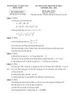 Đề thi vào lớp 10 Toán cơ bản 2011-2012
