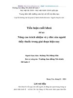 nâng cao trách nhiệm và y đức của người thầy thuốc trong giai đoạn hiện nay