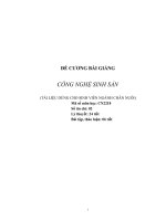 ĐỀ CƯƠNG BÀI GIẢNG  CÔNG NGHỆ SINH SẢN  (TÀI LIỆU DÙNG CHO SINH VIÊN NGÀNH CHĂN NUÔI)