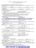 Đáp án đề thi Tốt Nghiệp môn Sinh năm 2013 các mã đề