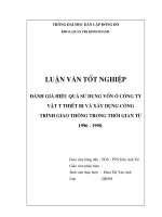 đánh giá hiệu quả sử dụng vốn ở công ty vật tư thiết bị và xây dựng công trình giao thông trong thời