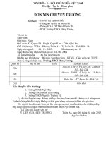 MẪU ĐƠN CHUYỂN TRƯỜNG