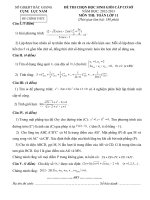 Đê, ĐA HSG Toán 11 cụm Lục Nam  Tỉnh Bắc giang 2013