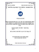 PHÂN TÍCH ĐÁNH GIÁ các yếu tố ẢNH HƯỞNG đến tín NHIỆM của KHÁCH HÀNG DOANH NGHIỆP tại NGÂN HÀNG THƯƠNG mại cổ PHẦN dầu KHÍ TOÀN cầu