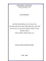 góp phần bồi dưỡng tư duy sáng tạo cho học sinh thpt qua việc tìm tòi giải các bài toán phương trình