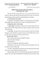 HƯỚNG DẪN TUYỂN SINH VÀO LỚP 10 TRƯỜNG THPT DTNT TỈNH VĨNH PHÚC NĂM HỌC 2013-2014