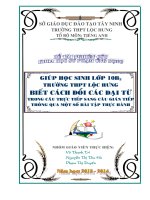 skkn giúp học sinh lớp 10b3 trường thpt lộc hưng biết cách đổi các đại từ trong câu trực tiếp sang câu gián tiếp thông qua một số bài tập thực hành