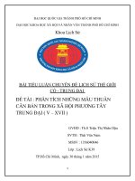 PHÂN TÍCH NHỮNG mâu THUẪN căn bản TRONG xã hội PHƯƠNG tây TRUNG đại ( v – XVII )