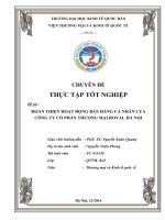 Hoàn thiện hoạt động bán hàng cá nhân của Công ty Cổ phần thương mại Royal Hà Nội