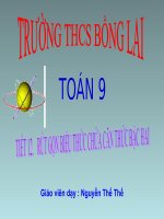 bài giảng đại số 9 chương 1 bài 8 rút gọn biểu thức chứa căn thức bậc hai