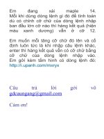 Giúp đỡ về Maple 14