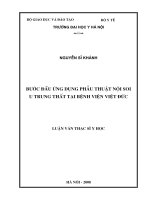 Bước đầu ứng dụng phẫu thuật nội soi u trung thất tại Bệnh viện Việt Đức