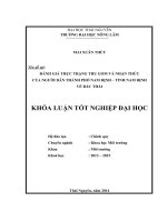 Đánh giá thực trạng  thu gom và nhận thức của người dân  thành phố nam định   tỉnh nam định về rác thải