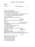 Đề KT 1 tiết HK1 Khối 7