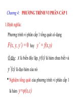 PHƯƠNG TRÌNH VI PHÂN cấp 1