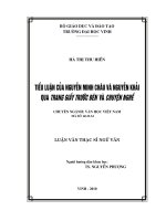 Tiểu luận của nguyễn minh châu và nguyễn khải qua trang giấy trước đèn và chuyện nghề